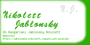 nikolett jablonsky business card